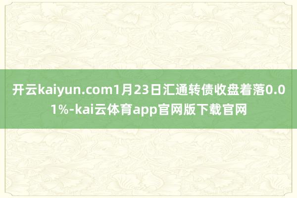 开云kaiyun.com1月23日汇通转债收盘着落0.01%-kai云体育app官网版下载官网