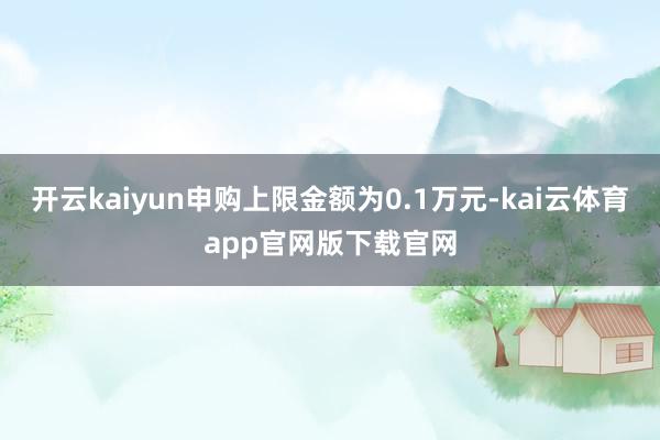 开云kaiyun申购上限金额为0.1万元-kai云体育app官网版下载官网