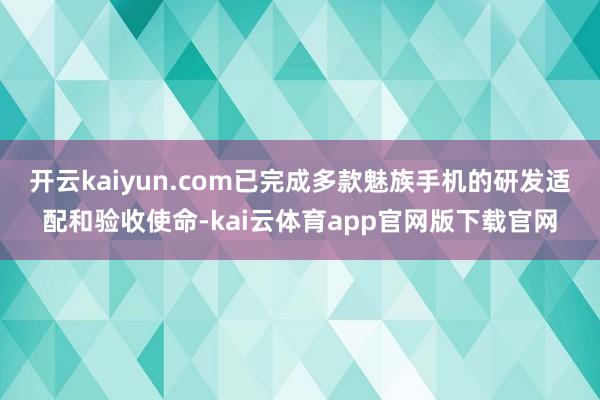 开云kaiyun.com已完成多款魅族手机的研发适配和验收使命-kai云体育app官网版下载官网