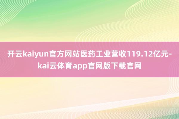 开云kaiyun官方网站医药工业营收119.12亿元-kai云体育app官网版下载官网