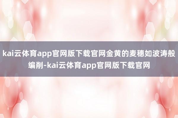 kai云体育app官网版下载官网金黄的麦穗如波涛般编削-kai云体育app官网版下载官网
