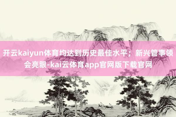开云kaiyun体育均达到历史最佳水平;新兴管事领会亮眼-kai云体育app官网版下载官网