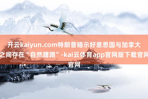 开云kaiyun.com特朗普暗示好意思国与加拿大之间存在“自然蹧蹋”-kai云体育app官网版下载官网